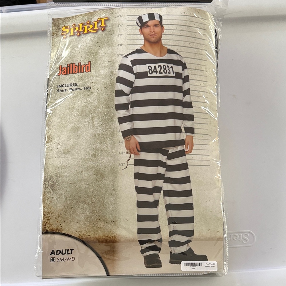 Spirit Jailbird Costume - Black and White